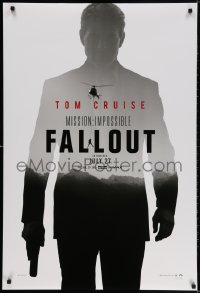 3r829 MISSION: IMPOSSIBLE FALLOUT teaser DS 1sh 2018 Tom Cruise with gun & hanging from helicopter!