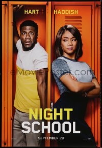 3r841 NIGHT SCHOOL teaser DS 1sh 2018 image of Kevin Hart and Tiffany Haddish in front of lockers!