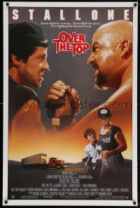 3r853 OVER THE TOP 1sh 1987 trucker Sylvester Stallone armwrestling giant guy & with son!