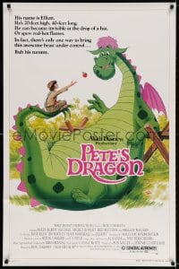 3r856 PETE'S DRAGON 1sh R1984 Walt Disney, colorful art of cast headshots & dragon by Paul Wenzel!