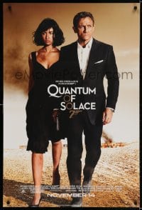 3r869 QUANTUM OF SOLACE advance DS 1sh 2008 Daniel Craig as James Bond, sexy Olga Kurylenko!