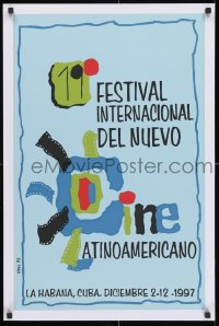 3r057 19 FESTIVAL INTERNACIONAL DEL NUEVO CINE LATINOAMERICANO silkscreen 20x30 Cuban poster 1997 Coll!
