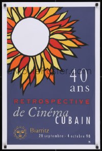 3r058 40 ANS RETROSPECTIVE DE CINEMA CUBAIN silkscreen 20x30 Cuban film festival poster 1998 colorful flower!