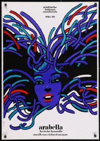 3r335 ARABELLA 24x33 German stage poster 1984 art of a woman with wild hair by Waldemar Swierzy!