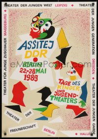 3r336 ASSITEJ DDR 23x32 East German stage poster 1989 colorful and completely different art!