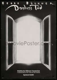 3r352 DANTONS TOD 23x33 German stage poster 1982 art of an open window by Jerzy Czerniawski!