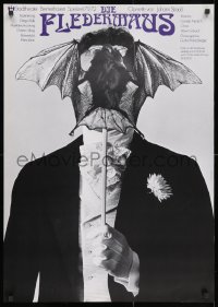 3r366 DIE FLEDERMAUS 23x33 German stage poster 1971 Johann Strauss II, wild Grindler art!