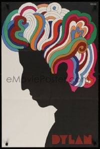 3r078 DYLAN 22x33 music poster 1967 colorful silhouette art of Bob by Milton Glaser!