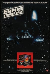 3r079 EMPIRE STRIKES BACK 24x36 music poster 1980 Darth Vader mask in space, one album inset image!