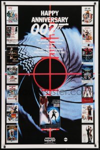 3r052 HAPPY ANNIVERSARY 007 tv poster 1987 25 years of James Bond, cool image of many 007 posters!