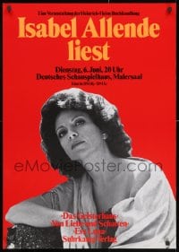 3r530 ISABEL ALLENDE LIEST 24x33 German special poster 1989 cool image of the Chilean author!