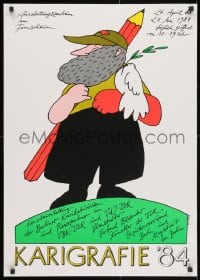 3r273 KARIGRAFIE '84 23x32 East German museum/art exhibition 1984 wacky Bofinger art, peace dove!