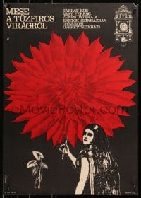 3r410 MESE A TUZPIROS VIRAGROL 19x27 Hungarian stage poster 1966 Tale of a Fiery Red Flower!