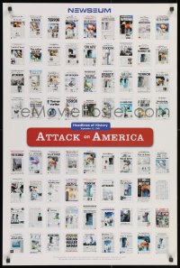 3r545 NEWSEUM ATTACK ON AMERICA 24x36 special poster 2010s newspaper fronts from 9-11!