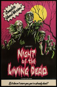 3r546 NIGHT OF THE LIVING DEAD 11x17 special R1978 George Romero zombie classic, New Line!