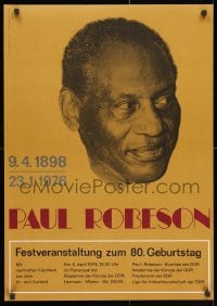 3r550 PAUL ROBESON 23x32 East German special poster 1978 Civil Rights, close-up by Gorzig!