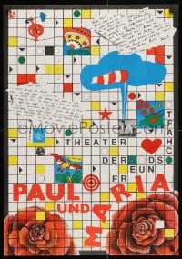 3r422 PAUL UND MARIA 23x32 East German stage poster 1978 colorful art by Wekr & Alwin Eckert!