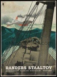 3r115 RANDERS REB 25x34 Danish advertising poster 1945 great art of ships at sea by Thelander!