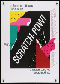 3r432 SCRATCH-POW 23x33 German stage poster 1989 different, colorful artwork by Holger Matthies!