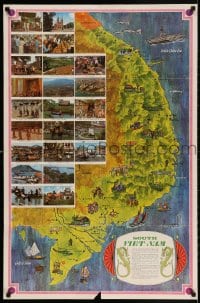 3r041 SOUTH VIET-NAM 25x38 Vietnam War poster 1966 Mike Roberts design with poem, map, images!