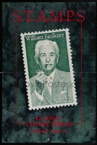 3r575 STAMPS CLASSIC COLLECTIBLES 24x36 special poster 1987 art of William Faulkner 22 cent stamp!