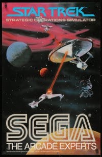3r576 STAR TREK 22x34 special poster 1983 different U.S.S. Enterprises, Sega arcade game!