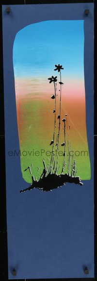 3r040 UNKNOWN ART PRINT 12x36 art print 1960s cool art of flowers and colorful sky!