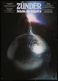 3r460 ZUNDER 23x33 German stage poster 1970s wild artwork of a bomb with lit fuse by Matthies!