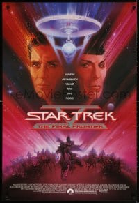 3r927 STAR TREK V 1sh 1989 The Final Frontier, art of William Shatner & Leonard Nimoy by Bob Peak!