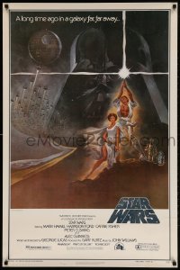 3r155 STAR WARS style A heavy stock 27x41 video poster R1982 George Lucas classic, art by Tom Jung!