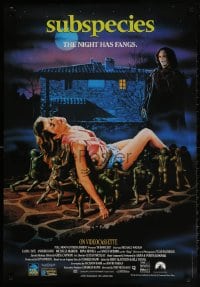 3r157 SUBSPECIES 27x39 video poster 1991 Michael Watson, Tate, horror art of sexy girl & monsters!