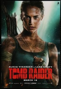 3r960 TOMB RAIDER teaser DS 1sh 2018 sexy close-up image of Alicia Vikander as Lara Croft!