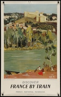 3r025 FRENCH NATIONAL RAILROADS 24x39 French travel poster 1954 great art of the Rhone valley!