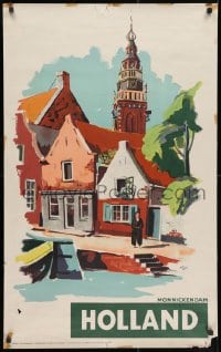 3r013 MONNICKENDAM HOLLAND 24x39 Dutch travel poster 1950s Speeltoren carillon by Frederiks!