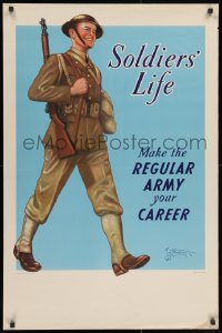 3r044 SOLDIERS' LIFE 25x38 WWII war poster 1941 make it your career, soldier by Tom B. Woodburn!