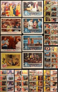 3s211 LOT OF 84 LOBBY CARDS 1950s-1960s incomplete sets from a variety of different movies!