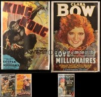 3s439 LOT OF 5 UNFOLDED 20X28 PORTAL COMMERCIAL POSTERS 1980s King Kong, Clara Bow, Valentino!
