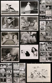 3s304 LOT OF 57 WALT DISNEY ORIGINAL AND RE-RELEASE THEATRICAL AND TV CARTOON 8X10 STILLS 1940s-1980s