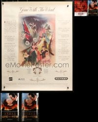 3s442 LOT OF 5 GONE WITH THE WIND UNFOLDED MISCELLANEOUS POSTERS R1980s-1990s great images!