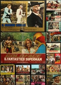 3s401 LOT OF 18 FORMERLY FOLDED 19X27 ITALIAN PHOTOBUSTAS 1960s-1970s from a variety of movies!