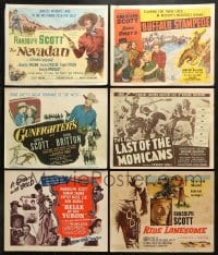 3s243 LOT OF 6 TITLE CARDS FROM RANDOLPH SCOTT MOVIES 1940s-1950s great images from his movies!