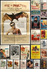 3s133 LOT OF 48 FOLDED ONE-SHEETS 1950s-1980s great images from a variety of different movies!