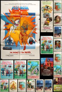 3s251 LOT OF 74 FOLDED ONE-SHEETS AND MISCELLANEOUS POSTERS 1970s-1980s from a variety of movies!