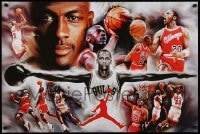3s437 LOT OF 8 MICHAEL JORDAN UNFOLDED 24X36 COMMERCIAL POSTERS 1990s basketball legend montage!