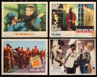 3s249 LOT OF 4 LOBBY CARDS FROM STEVE MCQUEEN MOVIES 1960s-1980s Cincinnati Kid, Hunter & more!