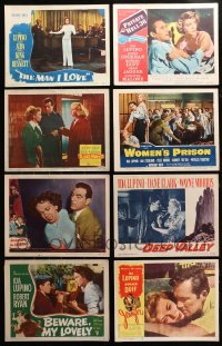 3s242 LOT OF 8 LOBBY CARDS FROM IDA LUPINO MOVIES 1940s-1950s great scenes from her movies!