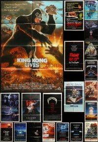 3s143 LOT OF 41 FOLDED HORROR/SCI-FI ONE-SHEETS 1970s-1980s great images from scary movies!