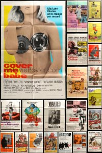 3s151 LOT OF 35 FOLDED ONE-SHEETS 1960s-1970s great images from a variety of different movies!