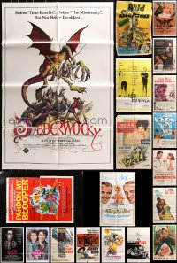 3s104 LOT OF 87 FOLDED ONE-SHEETS 1950s-1970s great images from a variety of different movies!