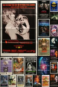 3s158 LOT OF 26 FOLDED HORROR/SCI-FI ONE-SHEETS 1970s-2000s great images from scary movies!